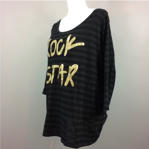 Lane Bryant Black Rock Star Top Plus Size 14/16 - Picture 4 of 6